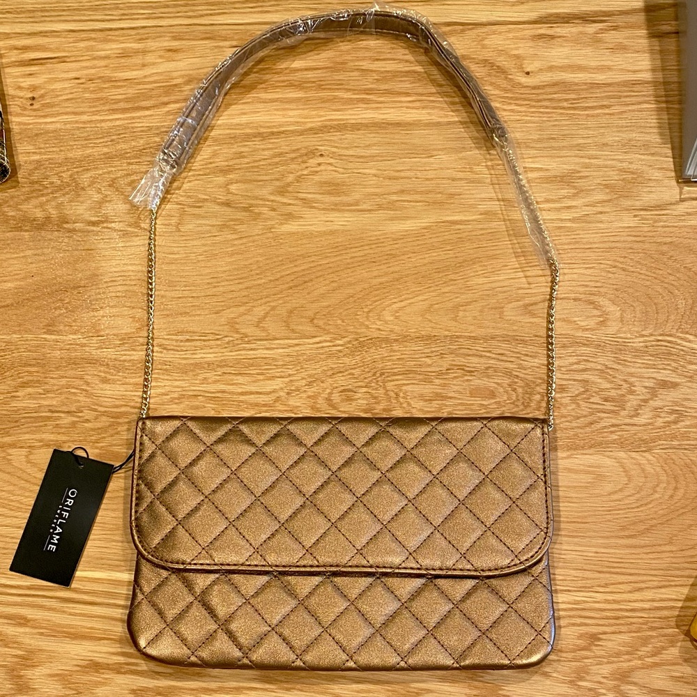 Metallic Bronze 2in1 Clutch / Shoulder bag